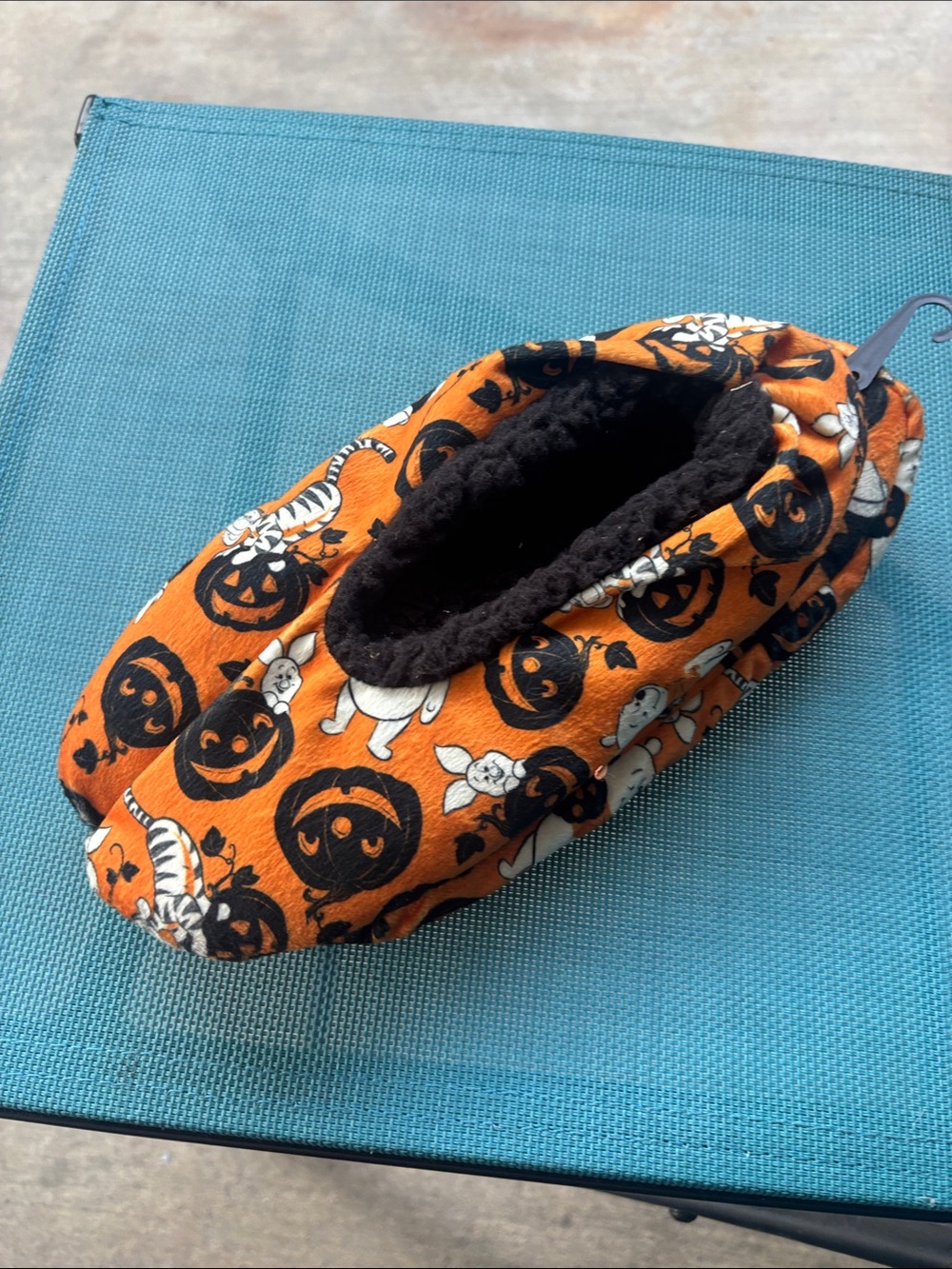 Ladies  Orange Halloween Pumpkin One-Piece Slipper